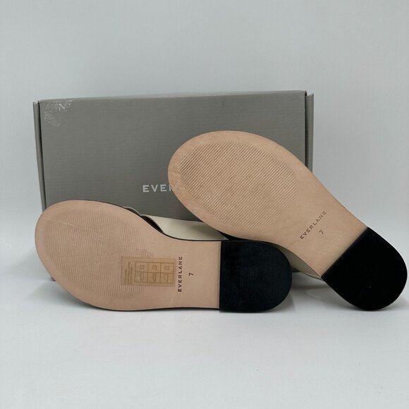 Everlane The City Crossover Sandals sz 7 Parchment Leather Ankle Strap Buckle - Picture 6 of 7